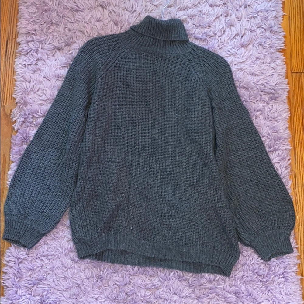 Grey Turtleneck Sweater